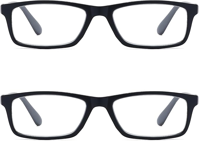 Reading Glasses Blue Light Blocking for Men Women,Rectangular Frame Computer Readers with Spring Hinge