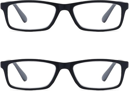 Reading Glasses Blue Light Blocking for Men Women,Rectangular Frame Computer Readers with Spring Hinge
