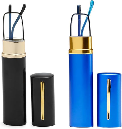 Blue Light Blocking Reading Glasses - Slim Pocket Readers with Pen Clip Case Mini Lightweight Readers