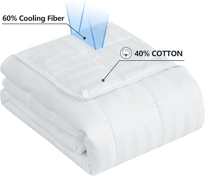 Weighted Blanket Kids (40"x60" 7lbs),Ultra Soft and Cozy Cooling Weighted Blanket Kids,Heavy Blanket with Machine Washable Soft Blanket, White