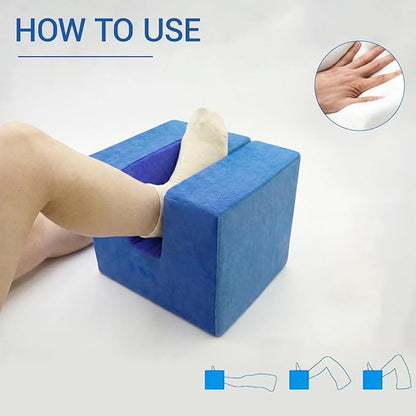 Anti-Roll Knee Replacement Pillow for Post-Surgery Stability, U-Shaped Leg Elevator Stabilizer for ACL, Hip & Ankle Recovery - Foam Support with Detachable Footrest for Swelling Relief & 0° Extension