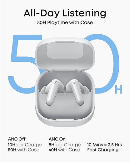 Soundcore P31i by Anker, Real-Time Adaptive Noise Cancelling, Hi-Res Sound, Translation Earbuds, 50H Playtime, Wireless Earbuds, Bluetooth Earphones, Spatial Audio, Fast Charging, IP55