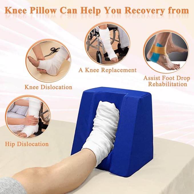 Zelen Knee Surgery Pillow Leg Elevation Pillow for After Knee Surgery Acl Recovery Leg Sleeping Knees Pillow Wedge Elevated Leg Pillow Elevation Foam Wedge Ankle Support Pillow for Legs Circulation
