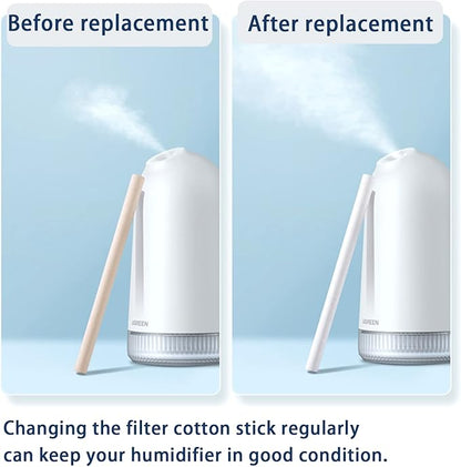 24PCS Humidifier Filters Sticks 4.64'' Replacements Cotton Stick Small Humidifier Filter Stick for INVODA Mini Cool Mist Humidifiers (24 PCS+Transparent box)