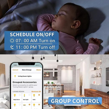 WiFi Smart Plug Outlet Compatible with Alexa,Google Assistant,App and Voice Control,No Required Hub,UK (16A), White