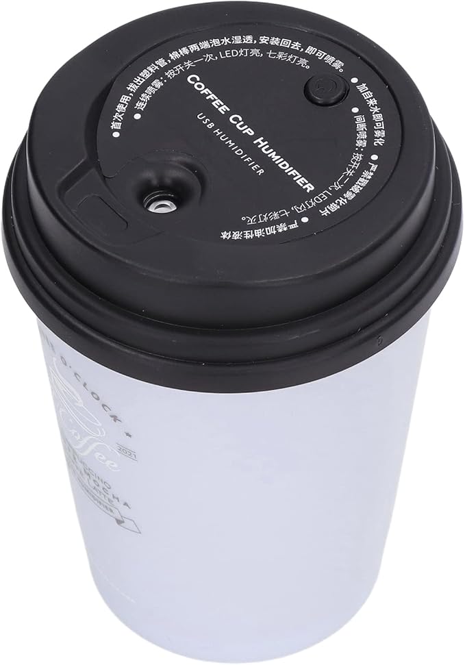 Coffee Cup Humidifier, Compact Lightweight Cute Desktop Humidifier for Baby Bedroom Travel Office Home Use
