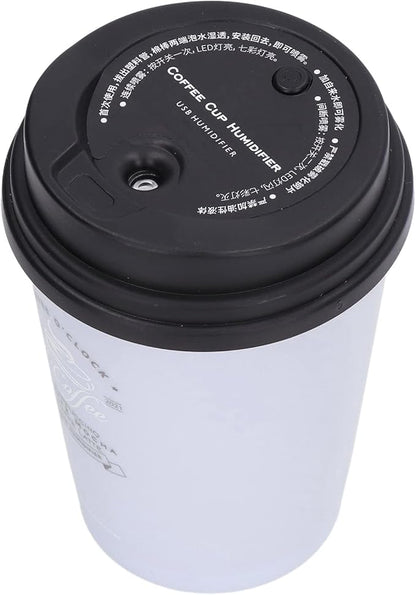 Coffee Cup Humidifier, Compact Lightweight Cute Desktop Humidifier for Baby Bedroom Travel Office Home Use