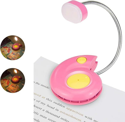 LUXSWAY Rechargeable Reading Book Light for Kids,LED Reading Light for Books in Bed,Amber Book Lights,Flexible Gooseneck,Cute Bookmark Lights for Bookworms-Pink