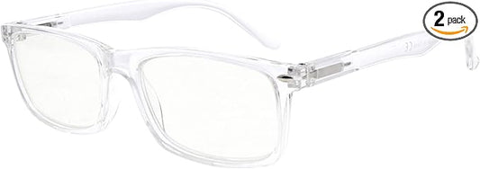 Eyekepper Anti Blue Light Glasses for Men Blue Light Blocking Glasses for Computer Eyestrain, Transparent Frame
