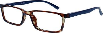 OPULIZE SEE Reading Glasses with Blue Light Blocking for Women and Men, Narrow Frame, Spring Hinges, Computer Gaming Glasses, Black,Brown,Blue +3.5 (Pack of 3)