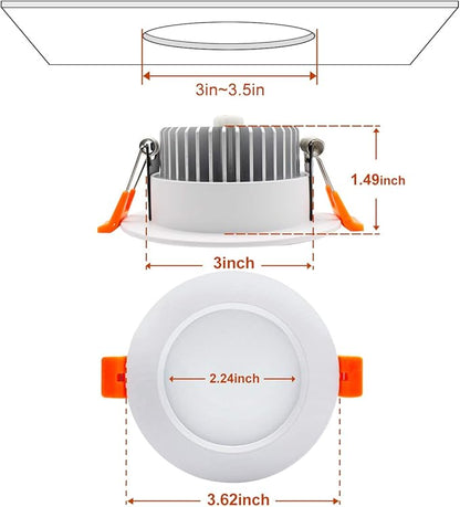 YGS-Tech 3.5 Inch LED Recessed Lighting, Dimmable Downlight 7W(55W Halogen Equivalent), CRI80, 2700K Ultra Warm White, Ceiling Light with LED Driver(4 Pack)