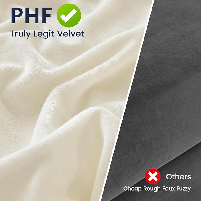 PHF Super Soft Velvet Zippered Body Pillowcase, No Insert, 1 Pack Luxury Cozy Warm Pillow Sham Cover with Zipper, 20"X 54" Long Cozy Fuzzy Flannel Pillow Case, Cream