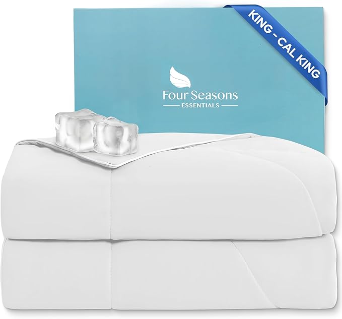 Four Seasons Essentials Cooling Comforter - King Size 106" x 90" - White