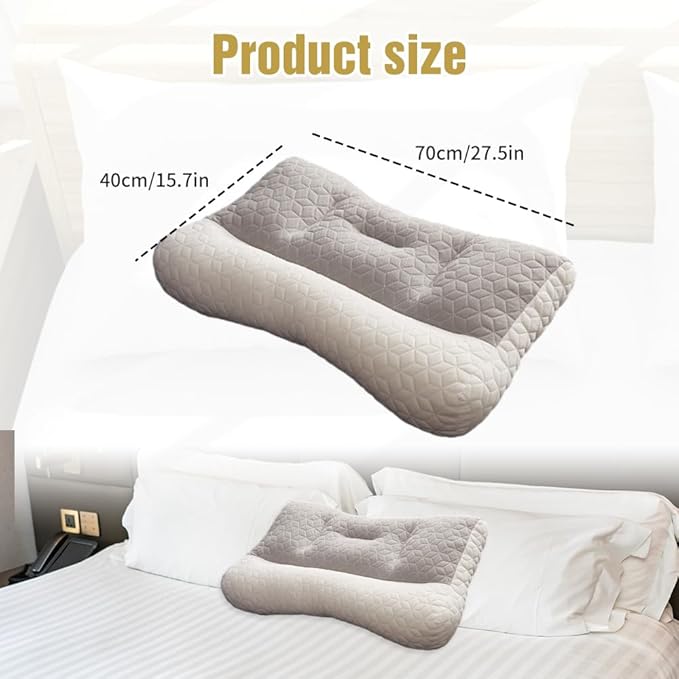 Orthopedic Deep Sleep Pillow, Sleep Apnea Pillow, Sleep Apnea Pillows Ergonomic Pillows for Neck and Shoulder, Side Back Stomach Sleepers (Light White)
