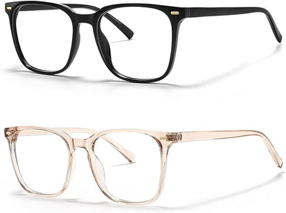 Oversized Square Blue Light Blocking Glasses for Women Men, Anti-Fatigue Computer Monitor Glasses Reduce Eye Strain