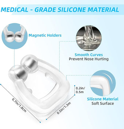 Anti Snoring Devices, Silicone Magnetic Anti Snoring Nose Clip, 6PCS Snore Stopper, Effective to Stop Snoring, Quieter Restful Sleep (White)