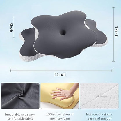 Ergo Pillow for Sleep Apnea, Neck Pain, and Snoring Relief | Cervical Neck Pillow for Side Sleepers | Orthopedic Memory Foam with Ergonomic Support