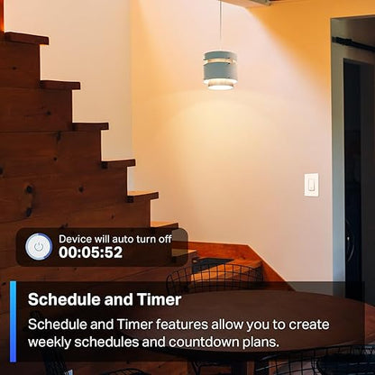 TP-Link Tapo Matter Smart Light Switch: Voice Control w/Siri, Alexa & Google Assistant | UL Certified | Timer & Schedule | Easy Guided Install | Neutral Wire Required | Single Pole | Tapo S505