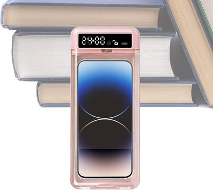 Phone Lock Organizer – Transparent Timed Security Box, Excessive Screen Use Prevention, Travel Home Work Classroom Bedroom Kitchen | Students College Gadget Storage Timer for Home School