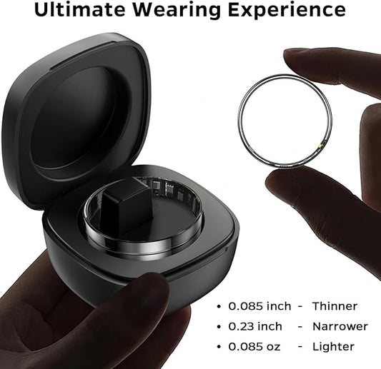 Upgrade Smart Health Ring for Women Men,Waterproof Fitness Ring, Fitness Tracker for Activity Monitoring,Sleep Tracker, No Subscription Fee (Silver, 7)