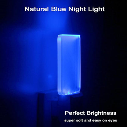 Blue Led Night Light Plug in - 4 Pack Dusk to Dawn Blue Night Light Auto ON Off 0.5W Suitable for Bathroom Hallway Nursery Bedroom Stairs Kitchen Adults Kids Halloween Christmas Decor