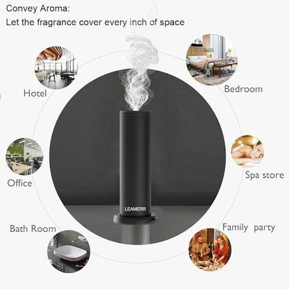 Smart Aroma Diffuser with Bluetooth & WiFi,Coverage: 1399 sq ft,Air Purifier for Home Hotel Store, APP Control Waterless Essential Oil Diffuser, Black