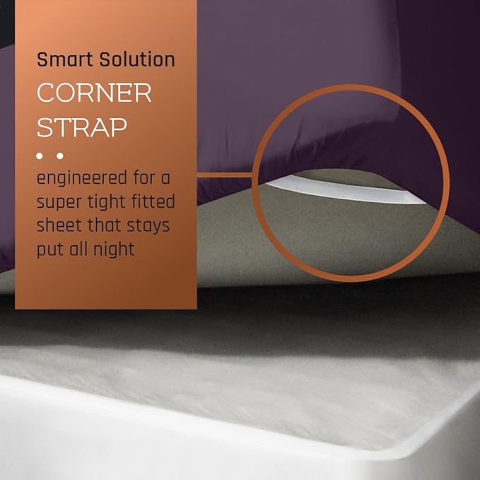 Empyrean 4 Pack King Fitted Sheets - Deep Pocket, Fits 14-16 Inch Mattress, Ultra Soft Microfiber, Fade & Wrinkle Resistant, Shrinkproof, Durable Sheets, Purple