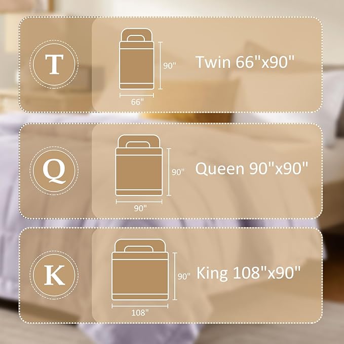 downluxe King Size Blanket with Satin Trim, Lightweight Down Alternative King Blanket for All Season, Machine Washable (Lilac, 108 x 90 Inch)