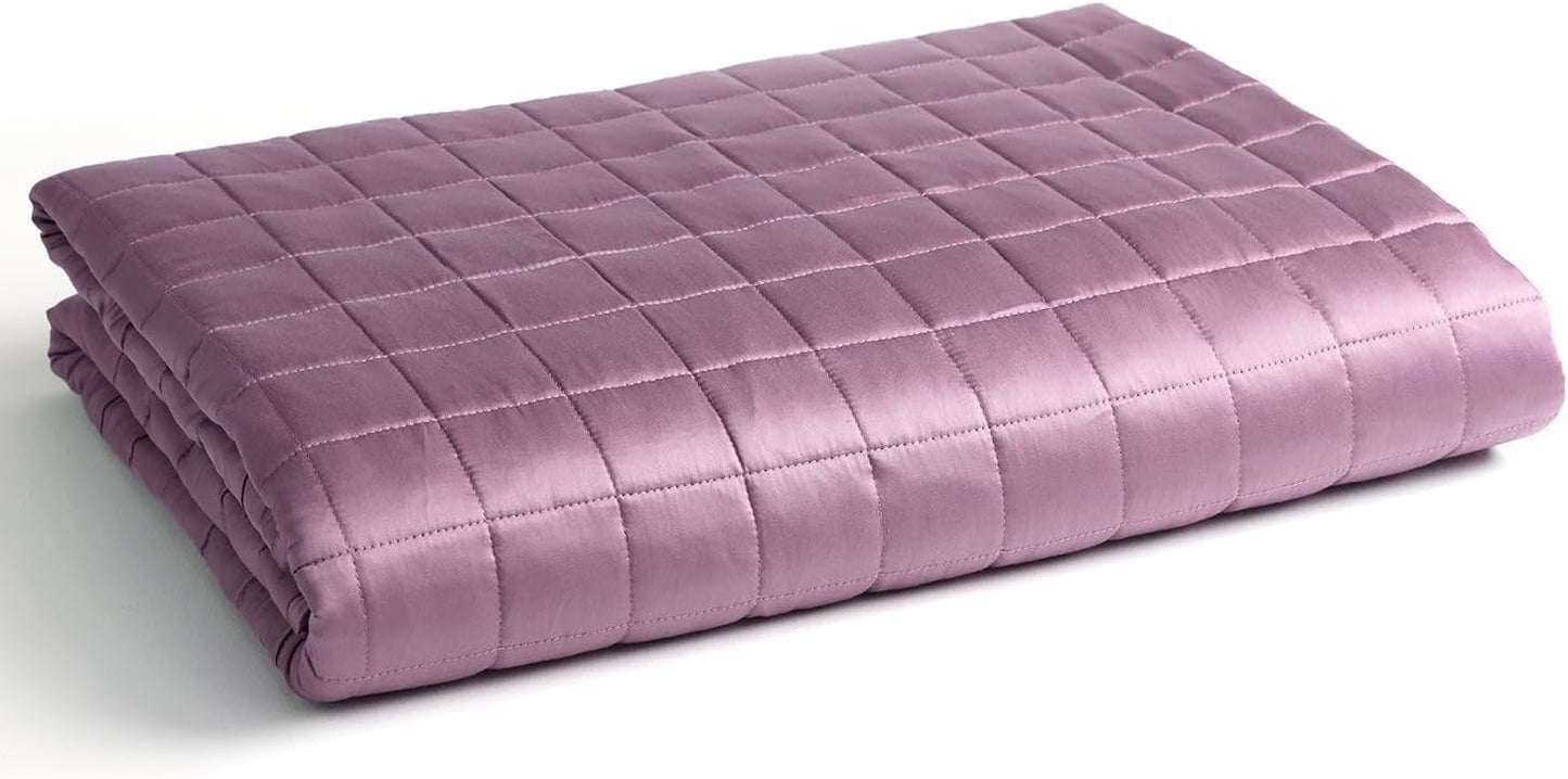 YnM Cooling Weighted Blanket for Adults, 15lbs Heavy Bed Throw for One Person of 140lbs, Perfect for Hot Sleepers or Warm Climates with Rayon/Glass Beads(60x80 Inches, Queen Bed, Fuchsia Purple)