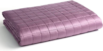 YnM Cooling Weighted Blanket for Adults, 15lbs Heavy Bed Throw for One Person of 140lbs, Perfect for Hot Sleepers or Warm Climates with Rayon/Glass Beads(60x80 Inches, Queen Bed, Fuchsia Purple)