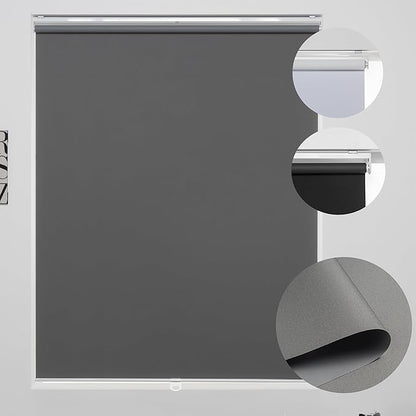 Custom Roller Shades 100% Blackout Blinds for Windows and Doors, Pull Down Room Darkening Window Shades, Easy to Install for Home and Office