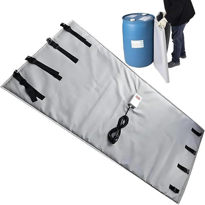 IBC Tote Heater Blanket, IBC Container Heater, IBC Tote Freeze Protection, Smart Temperature Control up to 150°C, IBC Tote Blanket with Thermostat, for Petroleum Grey-55Gallon/200L