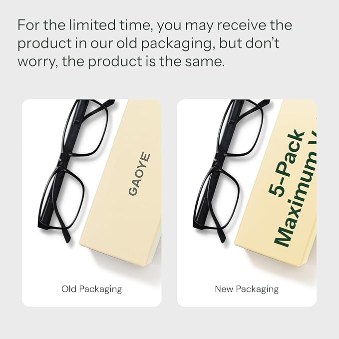 Gaoye 0.5 Professional Reading Glasses for All Day - Computer Readers with Blue Light Protection - Value Pack