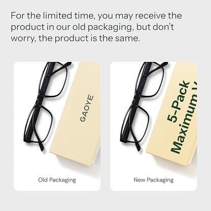 Gaoye 1.75 Professional Reading Glasses for All Day - Computer Readers with Blue Light Protection - Value Pack