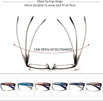 JOSCHOO Computer Reading Glasses for Women and Men 6 Pack Blue Light Blocking Spring Hinge Readers