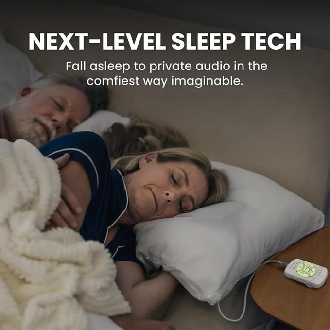 Avantree Slumber 2 – Bluetooth Pillow Speaker for Sleeping with 4 Ultra-Flat Speakers, White Noise, Remote Control & Sleep Timer, Soft Sleep Headphones Design for Side Sleepers – Beige