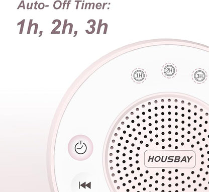 Housbay White Noise Machine with 31 High Fidelity Soothing Sounds, 5W High Power Loud Enough Speaker, Easy Volume Control, Sleep Timer, Sound Machine for Baby, Kids, Adults, Light Sleeper