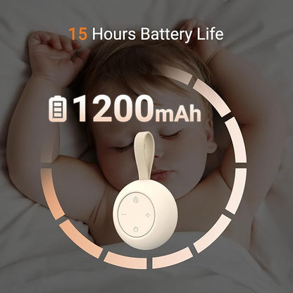 Portable Baby Sound Machine [White Noise for Babies Kids Adults][Timer Function][12 Soothing Sounds][Sleep Boombox] 15 Hours Battery Life, Travel,Registry,Gifts,Shower,Clips on Baby Stroller