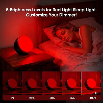 630nm Red Light Therapy Sleep Device, Red Night Light Lamp to Support Deep Relaxation and Improve Sleeping for Adult & Elderly Adults, Suitable for Valentine Gifts, Best Companion Gifts