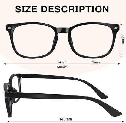 Blue Light Glasses for Woman Men | 99% Blue Light Blocking Glasses | Computer Glassess | Gaming | TV Phone Screen Reader Square Frame | Anti Eyestrain & UV Glare,1 Pack