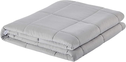 TONGDADA Kids Weighted Blanket | 40''x60'',10lbs | for Child Between 80-125 lbs | Premium Cotton Material with Glass Beads | Light Grey