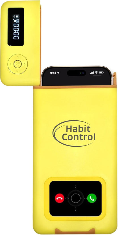 Lockbox for Phone - Timed Lock Box for Cellphone for Self-Discipline, Portable Smartphone Time Lock Box, Jail Phone Box for Family Time, Locking Container to Reduce Screen Time (Yellow)