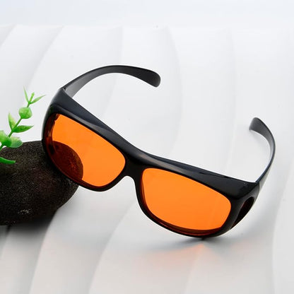 BLUELESS Fit over Blue Blocking Glasses with Orange Tinted Lens Sleep Glasses,Black