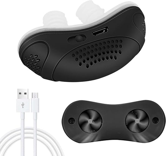 Electric Anti-Snoring Device - Gentle Physical Intervention Helps Reduce Snoring Improves Sleep Quality Portable Rechargeable Design Unisex Solution for All Nose Shapes