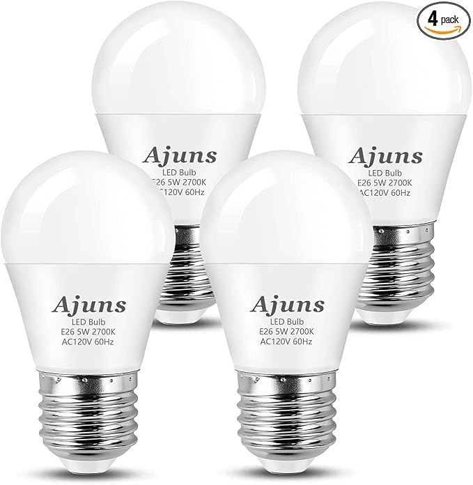 LED Bulb 5W Equivalent 40W 120V Light Bulb Ceiling Fan Light Bulbs, Warm White 2700K A15 LED Energy Saving Bulb, E26 Base Not Dimmable 4 Pack