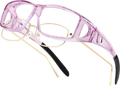 Fit Over Glasses Blue Light Blocking and Night Vision Driving Glasses for Men Women Wrap Around Goggles Eyewear PT2006