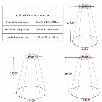 100% Silver Fiber Anti-Radiation Bed Canopy,EMF Shielding Bed Canopy for Microwave and Other Electromagnetic Waves,Silver-50 * 230 * 800cm