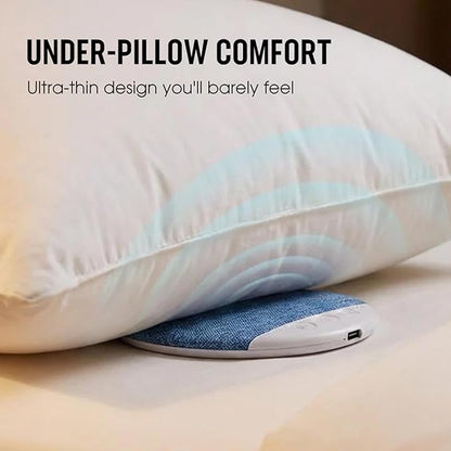Bone Conduction Pillow Speaker, 11mm Ultra-Thin Pillow Bluetooth Speaker — Personal Audio & for Peaceful Nights, White Noise Timer Wireless Sleep Aid with Stereo Bass Private (Upgraded)