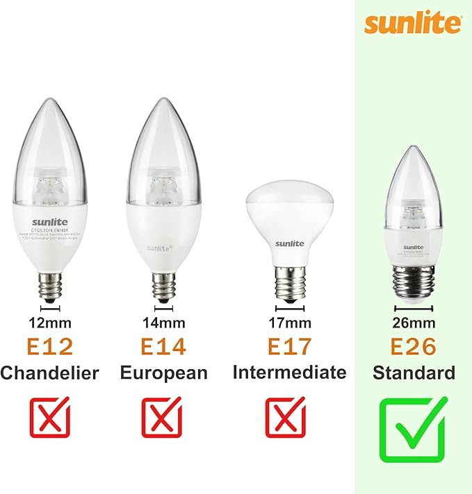 Sunlite 81085 LED Colored Filament A19 Light Bulb, 4.5 Watts, Medium E26 Base, 120 Volts, Transparent Orange, Dimmable, 320 Degree Beam Angle, UL Listed, 2 Count