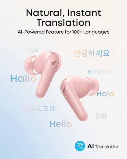 Soundcore P31i by Anker, Real-Time Adaptive Noise Cancelling, Hi-Res Sound, Translation Earbuds, 50H Playtime, Wireless Earbuds, Bluetooth Earphones, Spatial Audio, Fast Charging, IP55